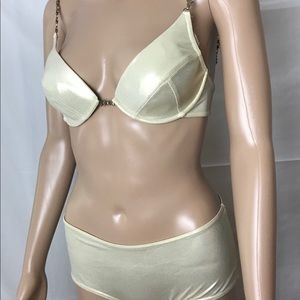 Escada Original two piece metallic gold swimsuit